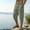 Army Green, variant on Men's Cotton Linen Capri Long Utility Stacked Cargo Shorts Below Knee 13 Inches Relaxed Fit Casual Elastic Waist Multi-Pocket Size 3XL White
