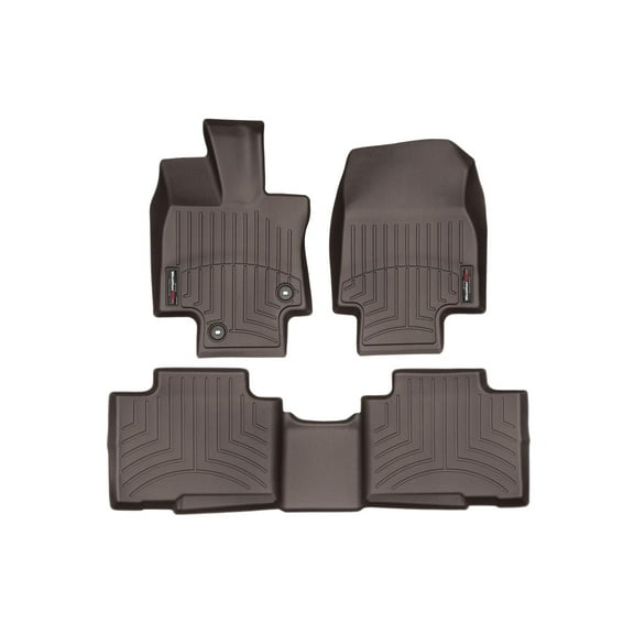 WeatherTech Custom Fit FloorLiners compatible with 2020-2026 Toyota Highlander - 1st & 2nd Row, Cocoa