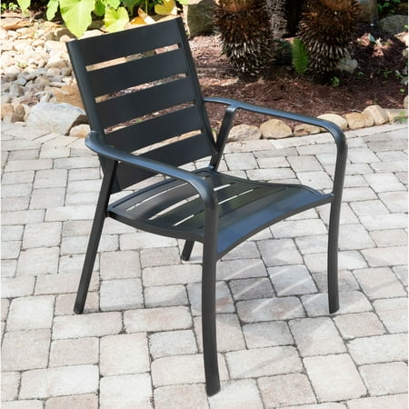 Hanover Cortino 3-Piece Commercial-Grade Bistro Set with 2 Aluminum Slat-Back Dining Chairs and a 30" Slat-Top Table