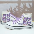 thumbnail image 1 of Kuromi Cinnamon Dog Melody primavera y verano lindos zapatos de lona altos combinables para estudiantes femeninas zapatillas informales con grafiti, 1 of 5