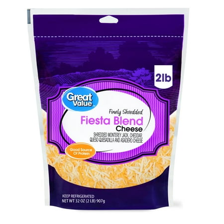 Great Value Finely Shredded Fiesta Blend Cheese, 32 Oz