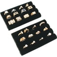 thumbnail image 5 of 2 Black Velvet Ring Trays Jewelry Pad Showcase Displays 5.5", 5 of 5