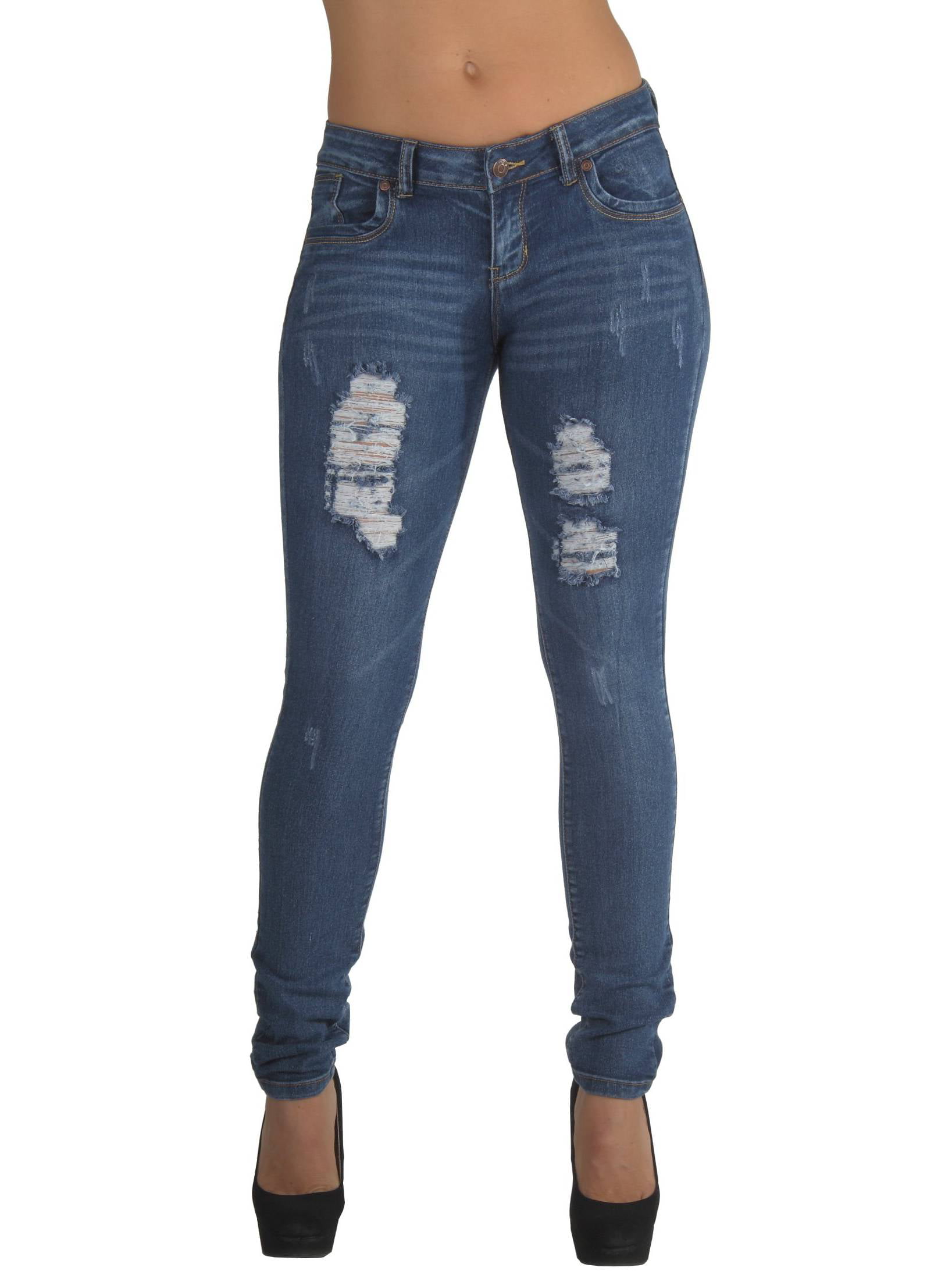 Fashion2love - Plus Size, Classic, Ripped Distressed, Destroyed Skinny ...