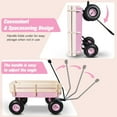 thumbnail image 6 of Outdoor Wagons for Kids/Pets, All Terrain Utility Wagon with Wheels, Garden Beach Wagon to Pull for Camping Shopping, Pink, 6 of 13