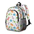 thumbnail image 2 of Dinosaur and Floral White Pattern Backpack for School, Cute School Bag with Adjustable Shoulder Straps and Padded Back, 15"x11.42"x5.5", 2 of 5