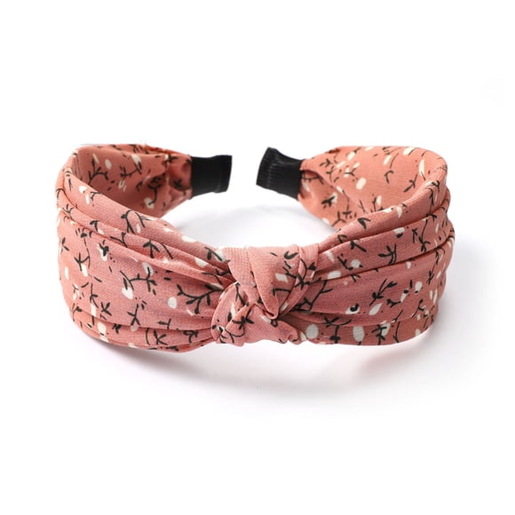 tamizeot Bandeau Motif Floral Mode Fleur Nœud Torsadé Bandeau Plissé Serre-Tête pour Femmes Décoration de Tête