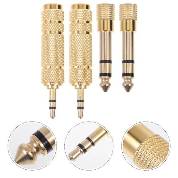 EXHUMKY 4-Pack Microphone Connector Adapter for Headphones and Audio Devices Compatible with Various Equipment