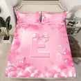 thumbnail image 2 of Feelyou Kawaii Initial E Twin Sheet Sets, Pink Stars Balloon Bedding, 3-Piece, 2 of 7