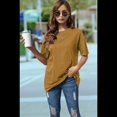 thumbnail image 4 of Camiseta Básica de Corta con Cuello en V en Amarillo S, 4 of 5