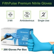 Fifth Pulse Disposable Nitrile Gloves L [200] Latex & Powder Free Gloves - Blue