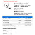 thumbnail image 2 of Downstream Oxygen Sensor 1 - Compatible with 2008 - 2013 Nissan Rogue 2.5L 4-Cylinder QR25DE 2009 2010 2011 2012, 2 of 2