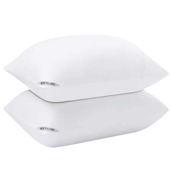 Premium Hotel Collection Pillows 2 Pack Standard, Cooling Down Alternative Fill for Side Back Stomach Sleepers, Ergonomic Support, White