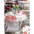 thumbnail image 5 of Outdoor Tablecloth with Umbrella Hole for Patio/Picnic/Party/Camping, Red Orange Coastal Waterproof Table Cloth Round Cover Washable, Starfish Shell Coral Summer Beach Ocean (Dia 54"), 5 of 9