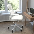thumbnail image 3 of Flash Furniture Kelista Mesh Mid Back Desk Chair with Roller Wheels, 250 lb, White, 3 of 9