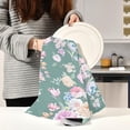 thumbnail image 6 of Kitchen Towels Beautiful Flowers & Butterfly Pattern Cleaning Towel Absorbent Hand Towels Tea Towels for Home Restaurant Dish Clean 28" x 18", 6PCS, 6 of 7