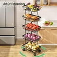 thumbnail image 7 of Fruit Basket Kitchen Pantry Organizers and Storage - 5 Tier Stackable Metal Wire Basket Stand for Fruit Vegetable Snacks Jars Bins Containers Organization, Black, 7 of 7