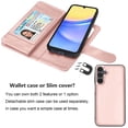 thumbnail image 6 of For Samsung Galaxy A15 5G Wallet Case, Ebizware Galaxy A15 5G Magnetic PU Leather Wallet Phone Case with Credit Card Slots Holder and Kickstand Folio Flip Detachable Cover with Wrist Strap - Rose Gold, 6 of 9