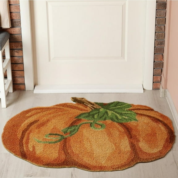 Fall Door Mat Fall Welcome Mat Pumpkin Rug Coir Pumpkin Doormat 16 x 28 Inch Non Slip Reusable Heavy Duty Doormat Farmhouse for Front Outdoor Entrance Bathroom Porch Autumn Thanksgiving Decor