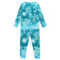 thumbnail image 3 of Renewold Happy Christmas Pajama Set for Boys Girls Fashion Blue Snowflake Graphic Casual Wear Nightwear Shirt 2 Pieces Lightweight Snug-Fit Athletic Clothing Sleepwear Size 3-4, 3 of 5