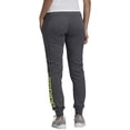 thumbnail image 3 of adidas womens Essentials Linear Pants - Dark Grey/Signal Green - Large, 3 of 5