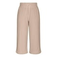 thumbnail image 7 of AINIYS High Waisted Wide Leg Lightweight Capris Pants for Women Casual Gathering Daily Beige S, 7 of 7