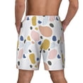 thumbnail image 3 of Kdxio Geometric Spots Print Men's Swim Trunks with Compression Liner 7 Inch Inseam Quick Dry Swim Shorts, 3 of 7
