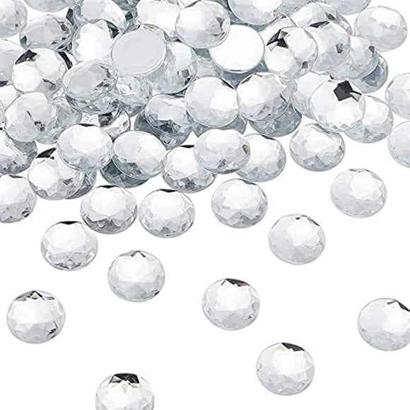110 Pcs 20mm Flat Back Round Acrylic Rhinestone Gems wCrystals Bling Jewels Acrylic Jewels Embelishments