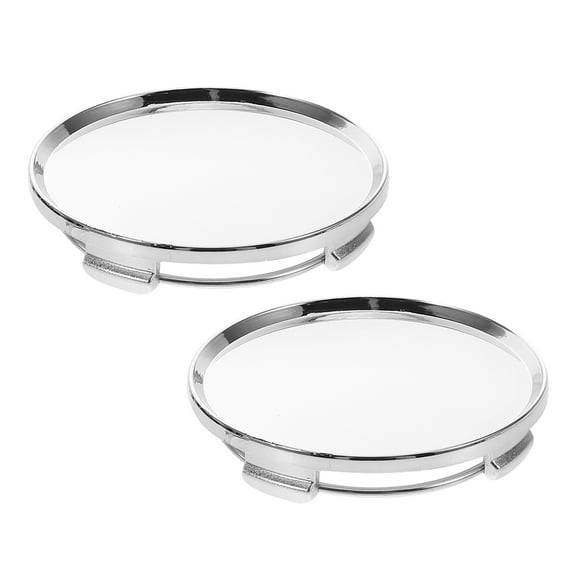 2 Pcs Wheel Center Caps for Rims Blank Hub Cover Sealant Nozzle Modified Silver