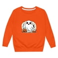 thumbnail image 4 of Byoo Little Girl's Simple Fall Printed Sweatshirt Long Sleeve Graphic Sweatshirts Play Casual Pullover,Orange, 4 of 4