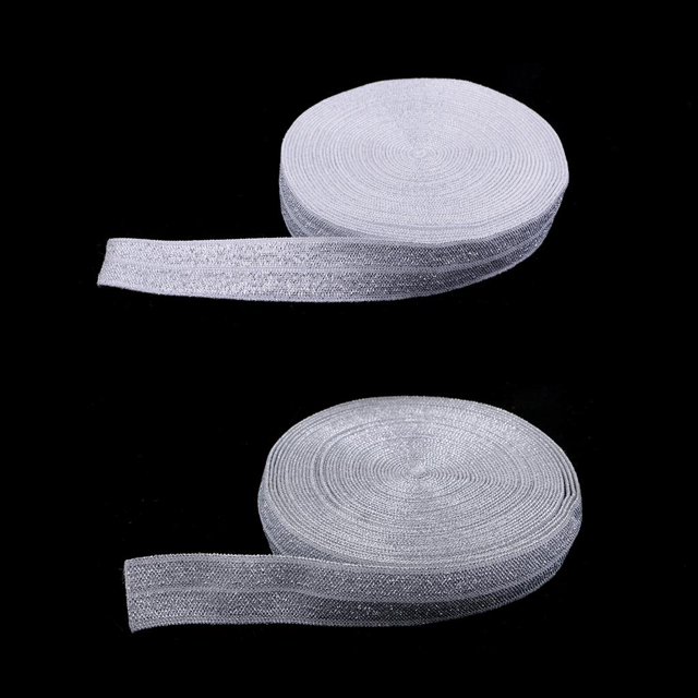 Cinta de cinturo Elástica de de 15 Mm (0,59 Pulgadas) de Ancho para Confección de Vestidos / Sastrería / Manualidades de Macarena Costura de adornos elásticos con purpurina