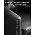thumbnail image 7 of Upholstered Faux Leather Accent Chair - PU Leather, Cozy Button Tufted Armchair, Sturdy Frame, Premium Club Chair for Living Room Bedroom, Black, 7 of 7