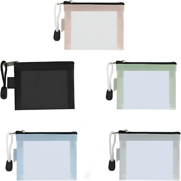ACDANC Mini Zipper Mesh Bags 5 Pack 3" x 4.3" Nylon Small Zipper Mesh Pouch Key Holder