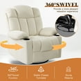 thumbnail image 6 of Swivel Rocker Recliner Chair for Adults with Heat and Massage, Rocking Recliner Single Sofa Seat with Cup Holders, 6 of 6