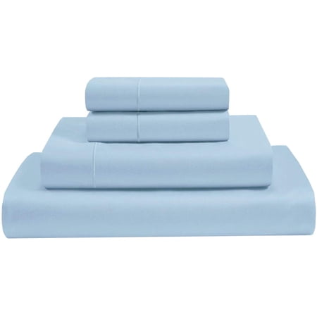 RV Bed Sheets Three Quarter- Giza Cotton Bed Sheet Set - 4 Pieces Cotton RV Sheets 10"-15" Deep - 400 Thread Count 100% Giza Cotton Sheets for Campers -Three Quarter: 48"x75" (Blue Light)