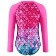 thumbnail image 4 of GYRATEDREAM Girls One Piece Swimsuits Long Sleeve Rash Guard Kids Zipper Swimwear Bathing Suit UPF 50+ Sun Protection, 6-7 Years, 4 of 9