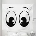 thumbnail image 1 of Eye Tapestry, Surprised Look a Cartoon Character Eyes Amazed and Startled Design, Fabric Wall Hanging Decor for Bedroom Living Room Dorm, 5 Sizes, White and Black, by Ambesonne, 1 of 1