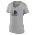 thumbnail image 2 of Women's Heather Gray Dallas Mavericks Alternate Logo V-Neck T-Shirt, 2 of 3