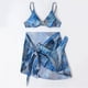 thumbnail image 4 of Gibobby Bañador de Bikini Conjunto de Bikini con estampado de cintura alta para mujer, traje de baño Sexy con tirantes, traje de baño de piezas(Azul,M), 4 of 5