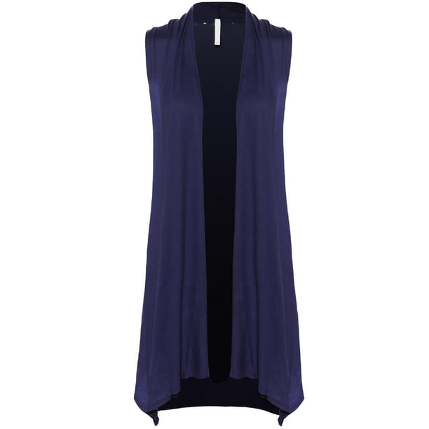Made by Olivia Women's Lightweight Sleeveless Draped Open Front Cardigan  Vest - Made in USA - Walmart.com