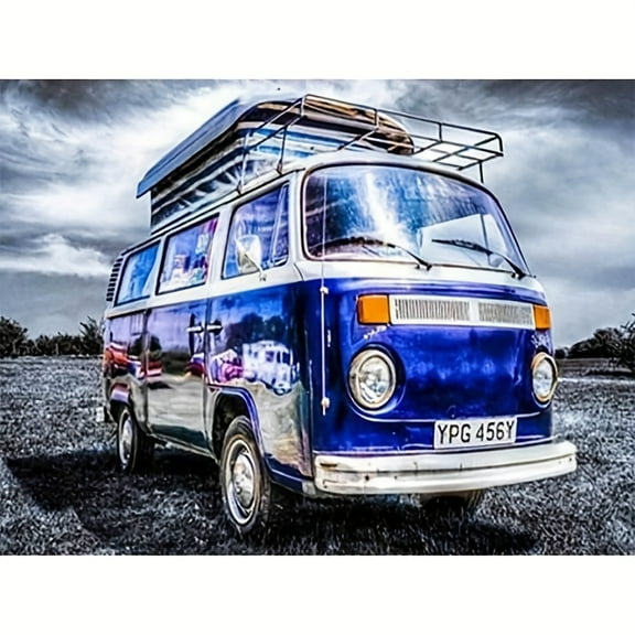 5D DIY Artificial Full Diamond Painting Set - Adult Beginner, Car Traffic Diamond Art, Sparkling Rhinestone, for Home Wall Decor & Gift - Perfect for Art Lovers & Adults