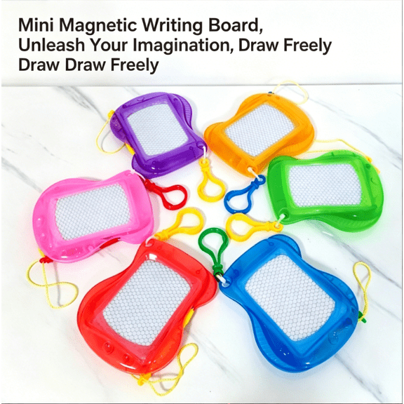 Mini Magnetic Drawing Board 6 Pack, Black & White Small Magnetic Writing Sketch Pad, Erasable Doodle Board with Keychain Lanyard, Travel Mess Free Coloring Toy for Toddlers Kids Boys Girls