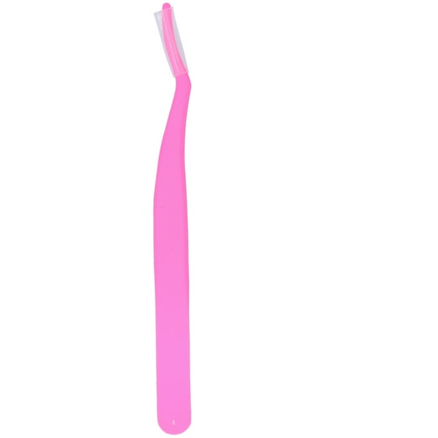 Cils Pince à Cils Faux Cils Application Courbée en Acier Inoxydable Extension de Cils Auxiliaire ClipFluorescent Rose