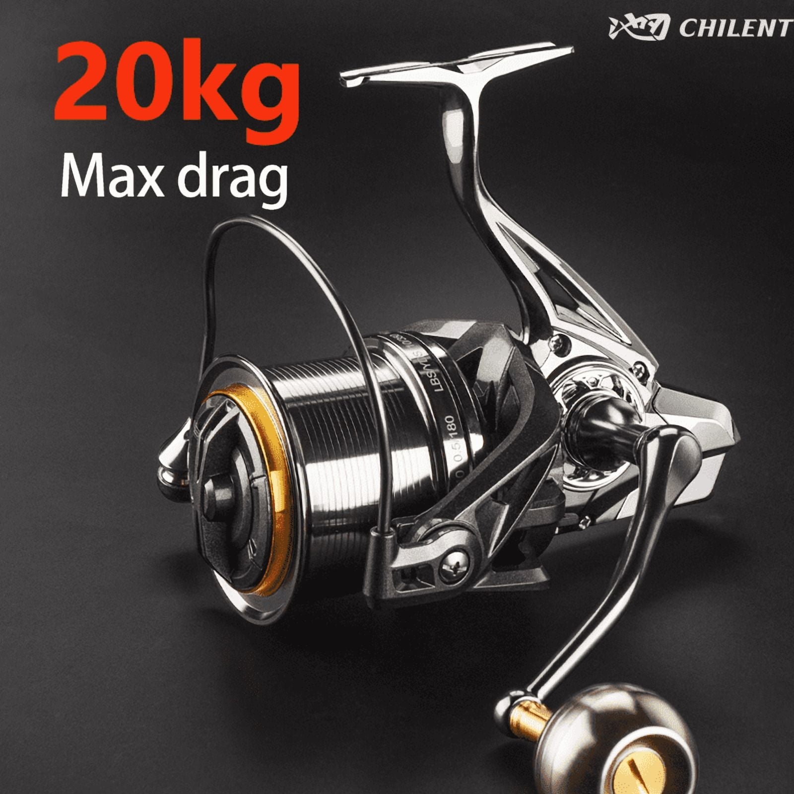 CHILENT big Fishing Reel NAG8000-14000 Metal Body Spool Surf Reel 7Bbs 20KG Max Drag Power Fishing Reel for Saltwater Fishing