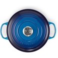 thumbnail image 2 of Le Creuset Signature Enameled Cast Iron 26cm Round Casserole Dish with Lid, Blue, Dishwasher-Safe Cooking, 2 of 4