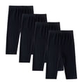thumbnail image 2 of Girls 4PC Cropped Pants Summer Thin Children's Girl Solid Elastic Waist Leggings Pants, 2 of 8