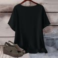 thumbnail image 4 of ChaoHeng Womens Summer O-Neck Tops Clearance Summer Beach Printed T-shirt with Round Neck and Short Sleeved Top,Savings All the Way, 4 of 5