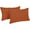 Cinnamon, variant on 20-inch by 12-inch Double-corded Solid Outdoor Spun Polyester Back Support Pillows with Inserts (Set of 2), Sandstone