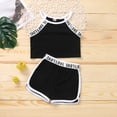 thumbnail image 1 of Conjunto de ropa deportiva para niños, camisola y pantalones cortos con letras de retales de 2 a 6 años, 2 uds., chaleco informal para niñas y niños, 1 of 6