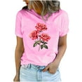 thumbnail image 2 of SOOMLON Valentine's Day Tops for Women Couple Valentines Gift Plus Size Comfy Short Sleeve Crewneck Tops Funny Heart Graphic Tee Shirts Fashion Valentines Outfits 2025 Pink 3XL, 2 of 5