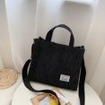 thumbnail image 2 of Bolsa bandolera de pana para mujer, de mano, Retro (negro), 2 of 8